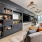 Couch with TV and wine refrigerators