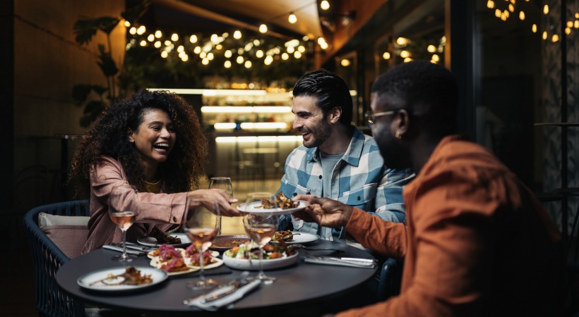 Downtown Raleigh Friends enjoying a meal downtown
